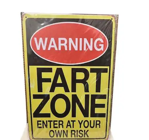 Nostalgie Vintage Retro Blechschild "Warning Fart Zone"   30x20    000AC