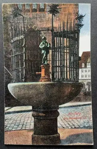 Nürnberg Gänsemännchen Brunnen Statue Stadt Platz Bayern Deutschland 410137 TH C