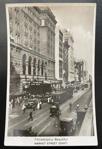 Philadelphia Beautiful Market Street East Auto Strassenbahn USA 410067