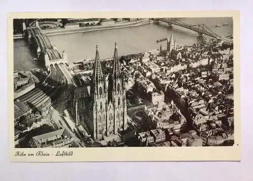 AK, Nord Rhein Westfalen, Köln, Rhein, Luftbild, Stadt (40023 BW)