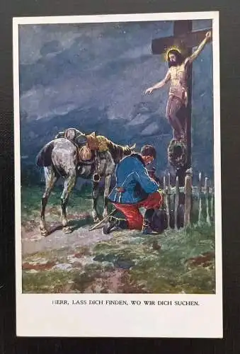 Soldat Mit Pferd Vor Jesuskreuz 504 H Gr