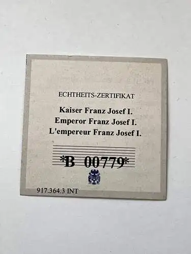 Kaiser Franz Josef Cu vergoldet mit 2 Swarowski Steinen Medaille PP R0020