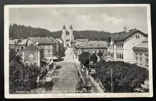 Amstetten Bahnhofstraße Herz Jesu Kirche Autos Niederösterreich 600114A TH D