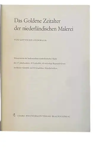 1608 Lindemann DAS GOLDENE ZEITALTER DER NIEDERLÄNDISCHEN MALEREI JAHRHUNDERTS