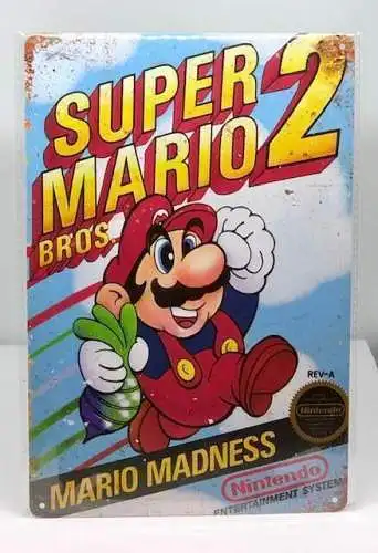 Nostalgie Nostalgie Retro Schild "SUPER MARIO 2 Bros. Nintendo" 30x20 12021