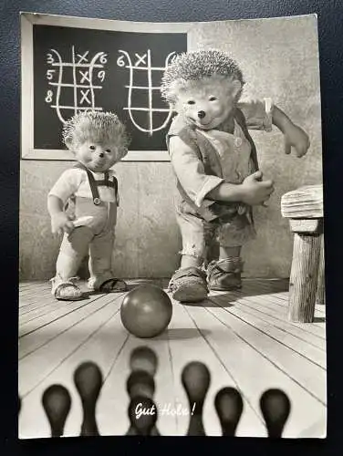 Mecki Igel Gut Holz Kegeln Bowling Kind Vater Kugel Puppe Hörzu Diehl 400613 TH
