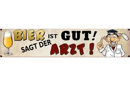 Schild bier arzt doktor alkohol glas lokal wirt bar praxis 46 x 10 blech od.holz