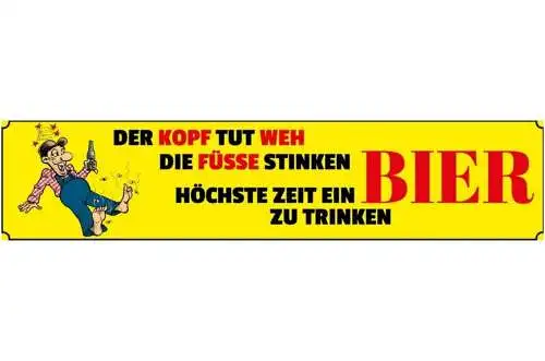 Schild Höchste Zeit Bier Alkohol Glas Bar Lokal Wirt 46 x 10 Blech od. Holz