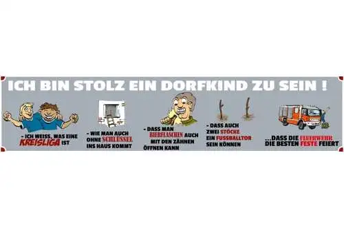 Schild Dorf Kind Stolz Land Provinz Feuerwehr Fussball 46 x 10 Blech od. Holz