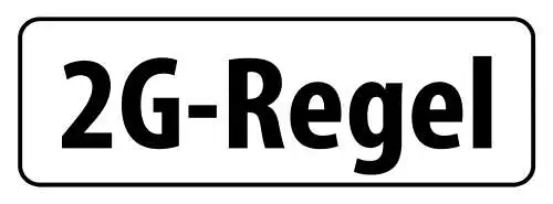 Schild 2G Regel Geimpft Genesen Corona Covid Virus 27x10 Blech od.Holz