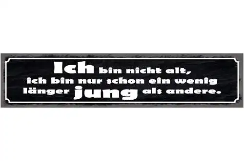 Schild Ich Bin Nicht Alt Ein Wenig Länger Jung Als Andere 46 x 10 Blech od. Holz