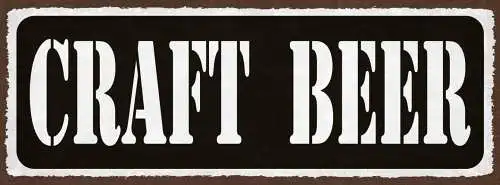 Schild craft beer craftbier bier brauen alkohol handwerklich 27x10 blech od.holz