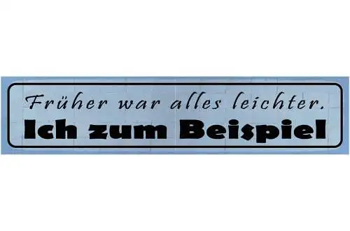 Schild Früher War Alles Leichter Ich Zum Beispiel Gewicht 46 x 10 Blech od. Holz