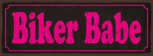 Schild Biker Babe Motorrad Fahrerin Bikerin Frau Bike Moped 27x10 Blech od.Holz