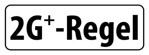 Schild 2G+ Regel Getestet Geimpft Genesen Corona Covid Virus 27x10 Blech od.Holz