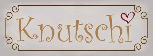 Schild Knutschi Knutschen Küssen Kuss Liebe Paar Romantik 27x10 Blech od.Holz