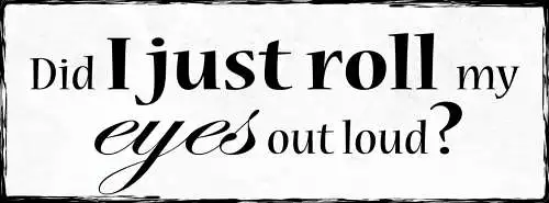 Schild Did I Just Roll My Eyes Out Loud Augen Rollen Laut  27x10 Blech od.Holz