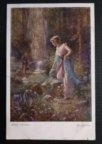 Künstlerkarte Hans Zatzka Die Forelle 600508A Gr