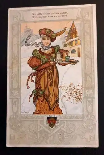 Künstlerkarte Deutsche Schulverein Wo Holde Frauen Gastlich Walten 600568A Gr