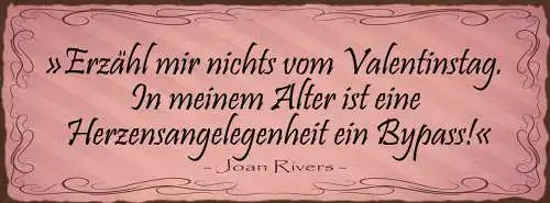 Schild Erzähl Mir Nichts Vom Valentinstag Alter Herzensangelegenheiten Bypass