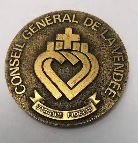Conseil General de la vendee Utrique Fidelis Bronze Frankreich 5 x 5 cm 31317