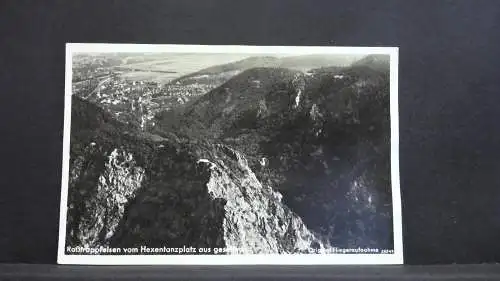 Roßtrappfelsen vom Hexentanzplatz aus gesehen Fliegeraufnahme 40041 jw J