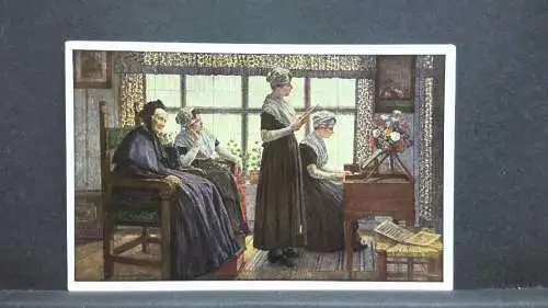 Walter Firle Sonntagsmorgen 140408 Gemälde Künstlerkarte 140408 jw J