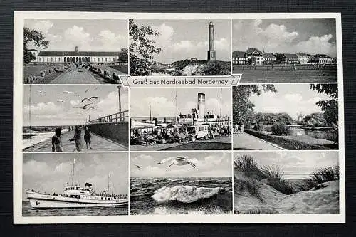 Gruß aus Nordseebad Norderney Collage Schiff Niedersachsen Deutschland 400992 A