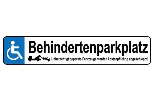 Schild behinderten parkplatz parken behinderung auto 46 x 10 blech od. holz