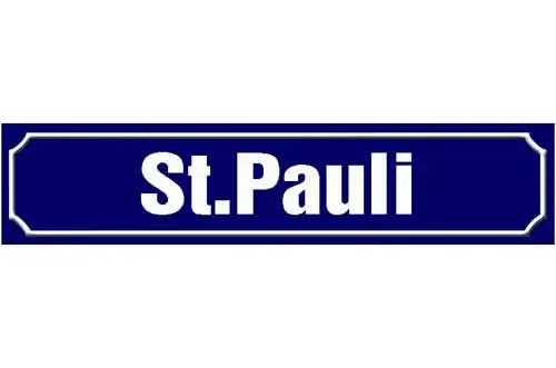 Schild St.Pauli Hamburg Stadt Deutschland Ort Platz Straße 46 x 10 Blech od.Holz