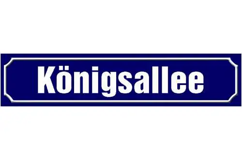 Schild Königsallee Düsseldorf Kö Stadt Ort Platz Straße 46 x 10 Blech od. Holz