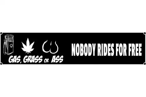 Schild Gas Grass Ass Benzin Gras Hintern Ride Free Reiten 46 x 10 Blech od. Holz