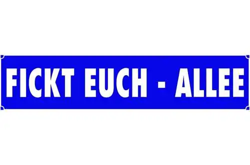 Schild Fickt Euch Allee Straßenschild Straße Beschimpfung 46 x 10 Blech od.Holz