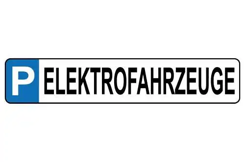 Schild elektro fahrzeuge parkplatz parken strom auto 46 x 10 blech od. holz