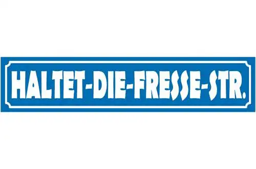 Schild Haltet Fresse Straße Ort Gasse Fluchen Beschimpfung 46 x 10 Blech od.Holz