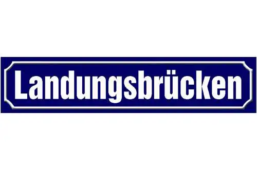 Schild Landungsbrücken St.Pauli Hamburg Ort Straße Platz 46 x 10 Blech od. Holz