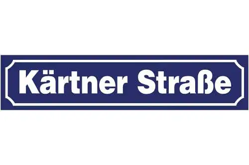 Schild Kärntner Straße Wien Zentrum Stadt Ort Straße Platz 46 x 10 Blech od.Holz