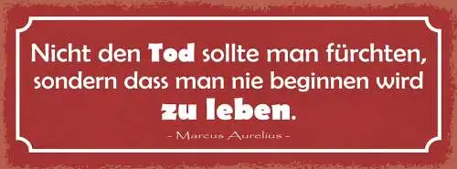 Schild Nicht Den Tod Sollte Man Fürchten Sondern Dass Man Begonnen Hat Zu Leben