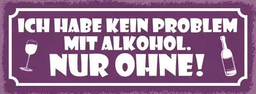 Schild Ich Hab Kein Problem Mit Alkohol Nur Ohne Bier 27x10 Blech od.Holz