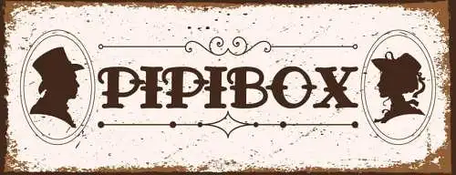 Schild Pipi Box Toilette WC Klo Damen Herren 27x10 Blech od.Holz