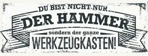 Schild Du Bist Nicht Nur Der Hammer Sondern Der Ganze Werkzeugkasten Liebe 27x10
