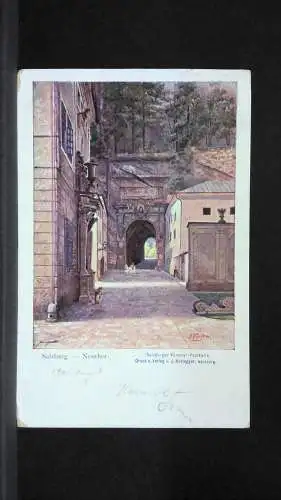 Salzburg Neuthor Zeichnung Künstlerkarte JW165729