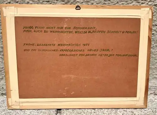 Nostalgie Bild, Fischer, Notiz von 1977, 34,5 x 25cm, (300016)
