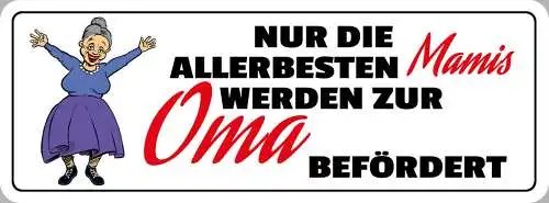 Schild Nur Die Besten Mamis Werden Zur Oma Befördert Großmutter Mama Kind 27x10