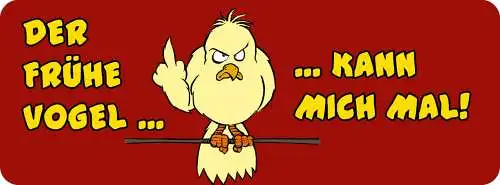 Schild Der Frühe Vogel Kann Mich Mal Morgen Früh Aufstehen 27x10 Blech od.Holz