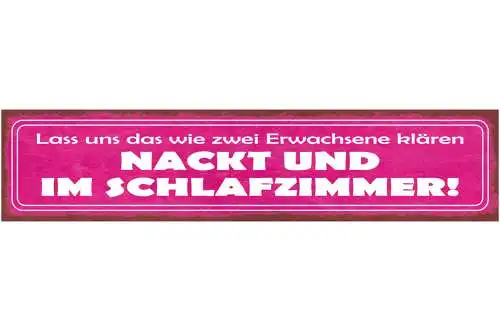 Schild Lasst Uns Das Wie Zwei Erwachsene Klären Nackt & Im Schlafzimmer 46 x 10