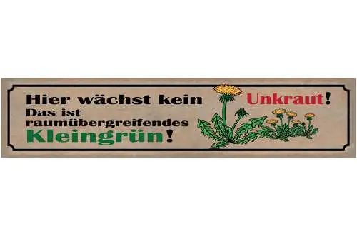 Schild Hier Wächst Kein Unkraut Das Ist Raumübergreifendes Kleingrün 46 x 10