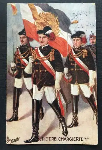 Die Drei Chargierten Uniform Fahne Degen Studentenverbindung Soldaten 400886 TH