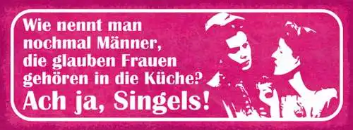 Schild Wie Nennt Man Nochmal Männer Die Glauben Frauen Gehören In Küche Singels