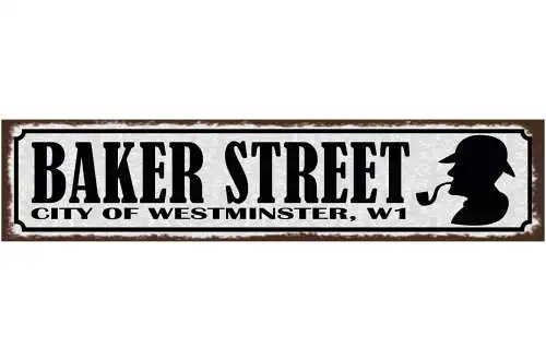 Schild Baker Street City Of Westminster W1 London GB UK 46 x 10 Blech od. Holz